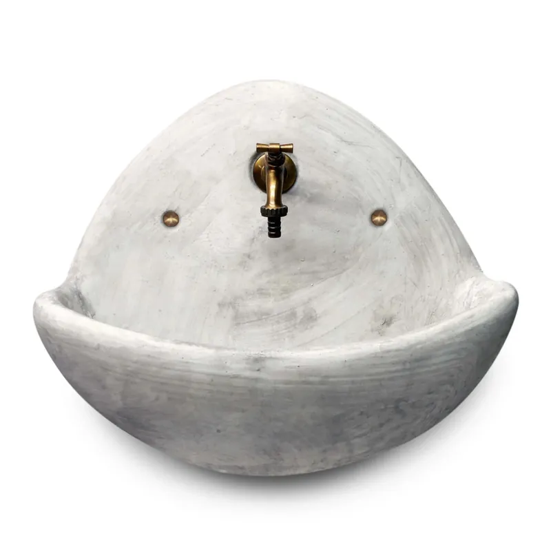Nieuw Bacinella da esterno a muro Fradusta in cemento anticato 50x57x21 cm