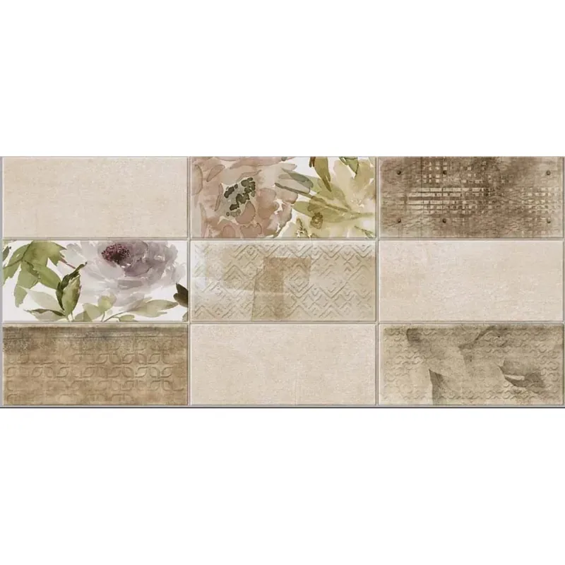 Rivestimento in bicottura decoro beige 20x45 cm 1,62 m² Snelle Levering