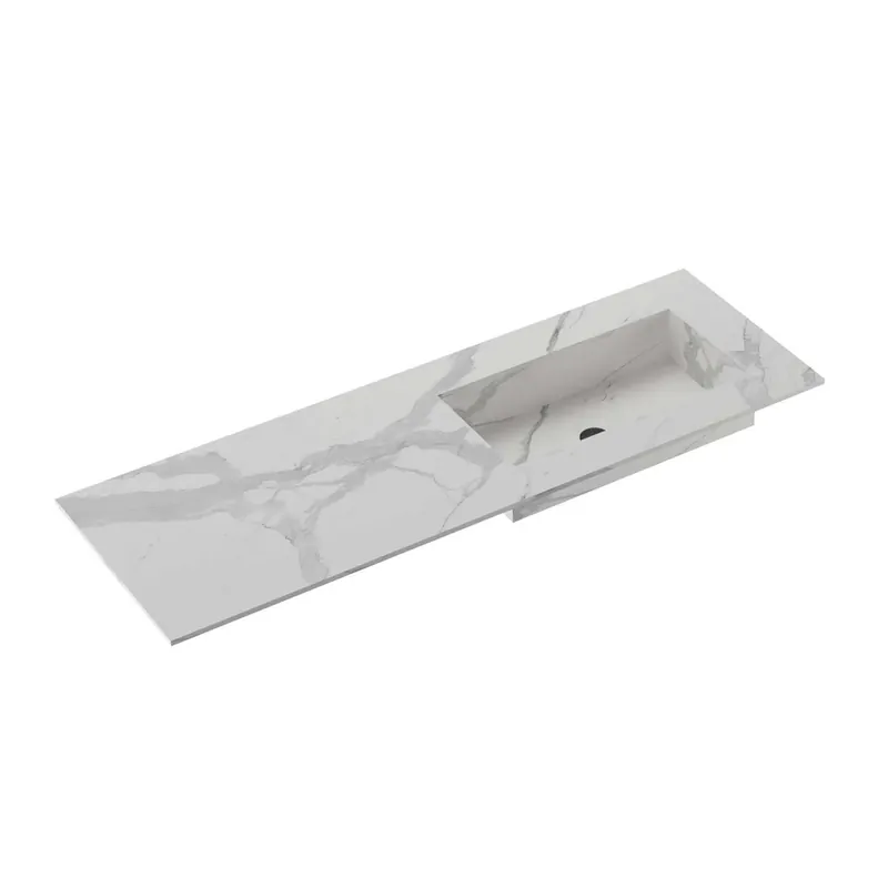 Gecertificeerd Top bagno HPL Caren con vasca integrata sp 1 cm 135,5x51,2 cm