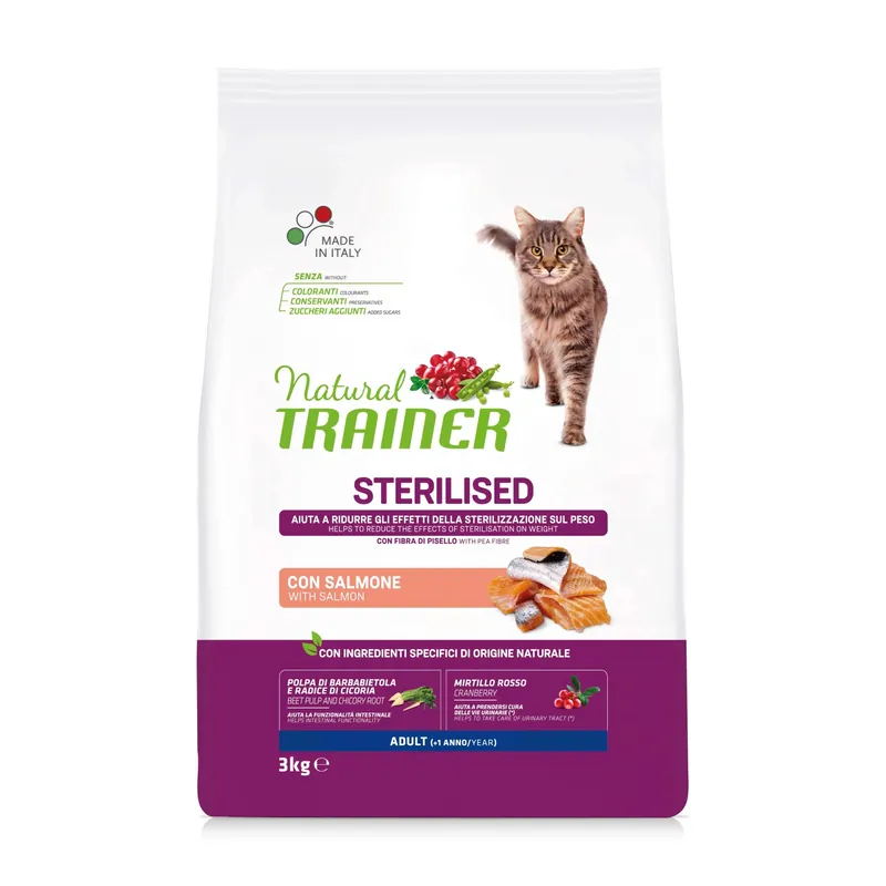 Bestel Nu Cibo secco per gatti Natural Trainer salmone&fibra di pisello 3 kg