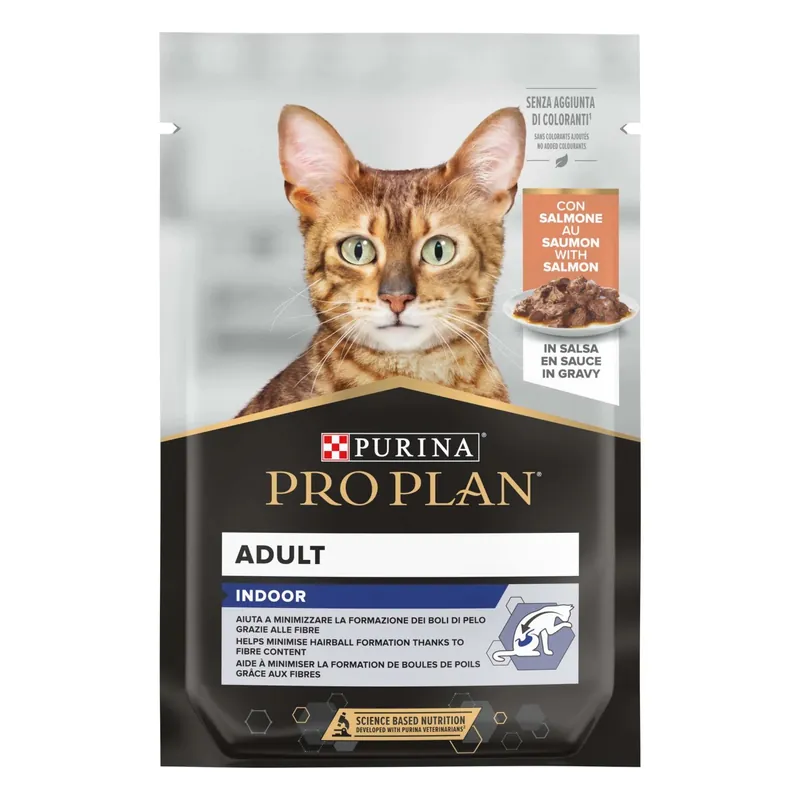 Shop Nu Cibo umido per gatti Purina ProPlan Adult Indoor con salmone in salsa 85 g