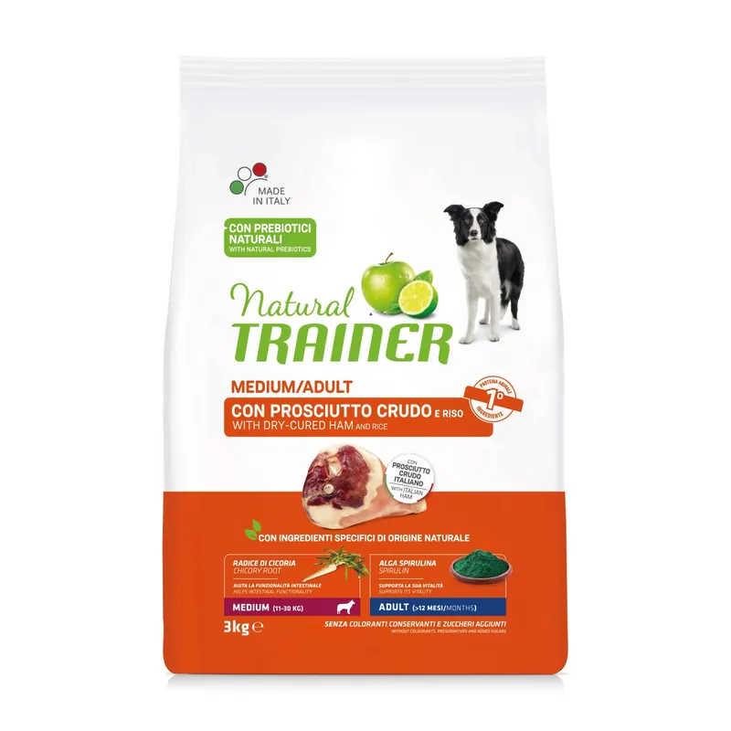 Cibo secco per cani Natural Trainer medium adult prosciutto crudo 3 kg Lage Kosten