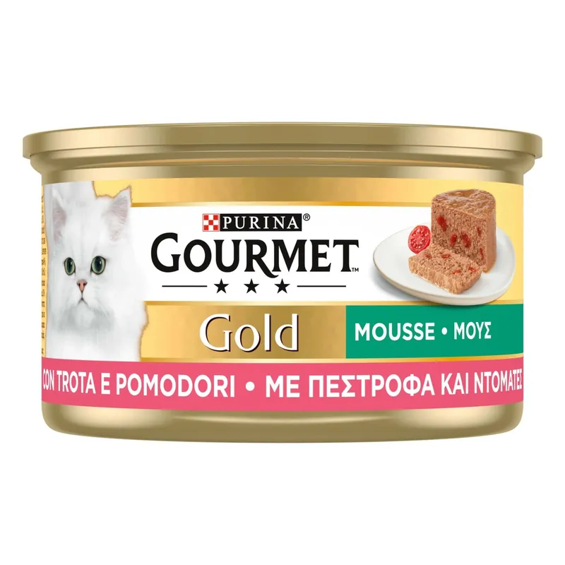 Alleen Vandaag Cibo umido per gatti Purina Gourmet Gold con trota e pomodori in mousse 85 g