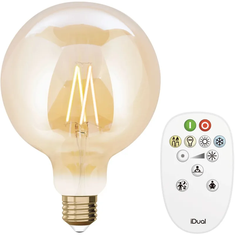 Flitsaanbieding Lampadina LED G125 iDual Smart Home a filamento con telecomando ambra