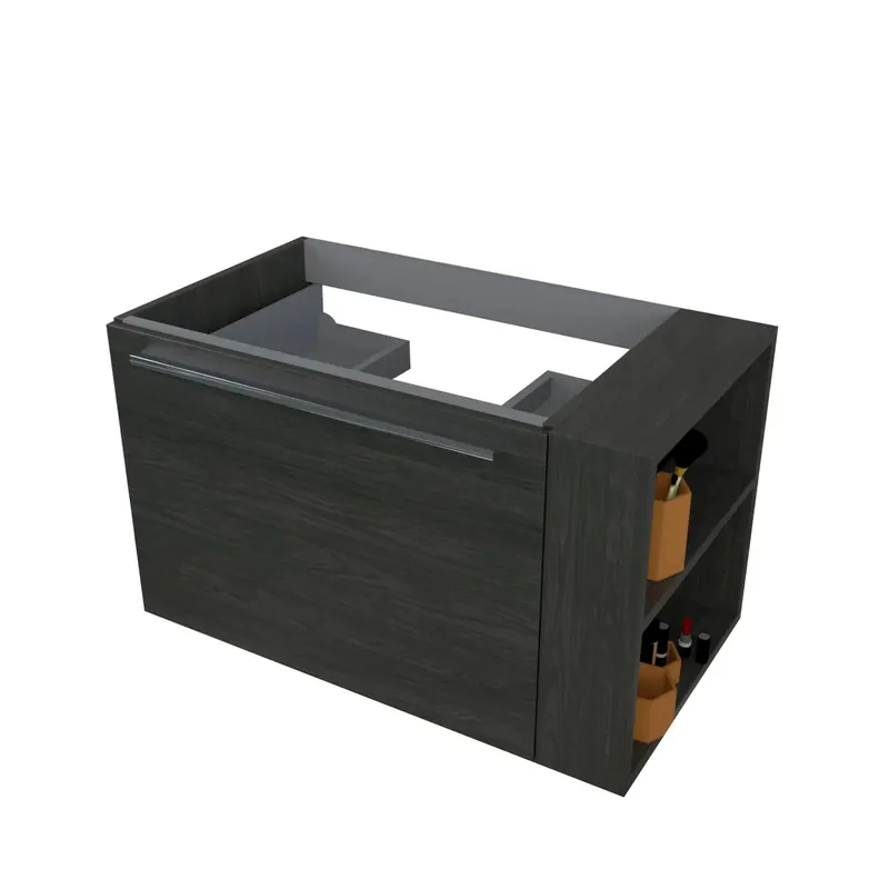 Mobile bagno base lavabo sospeso Loft 80x48x44 cm olmo scuro effetto legno Superprijs