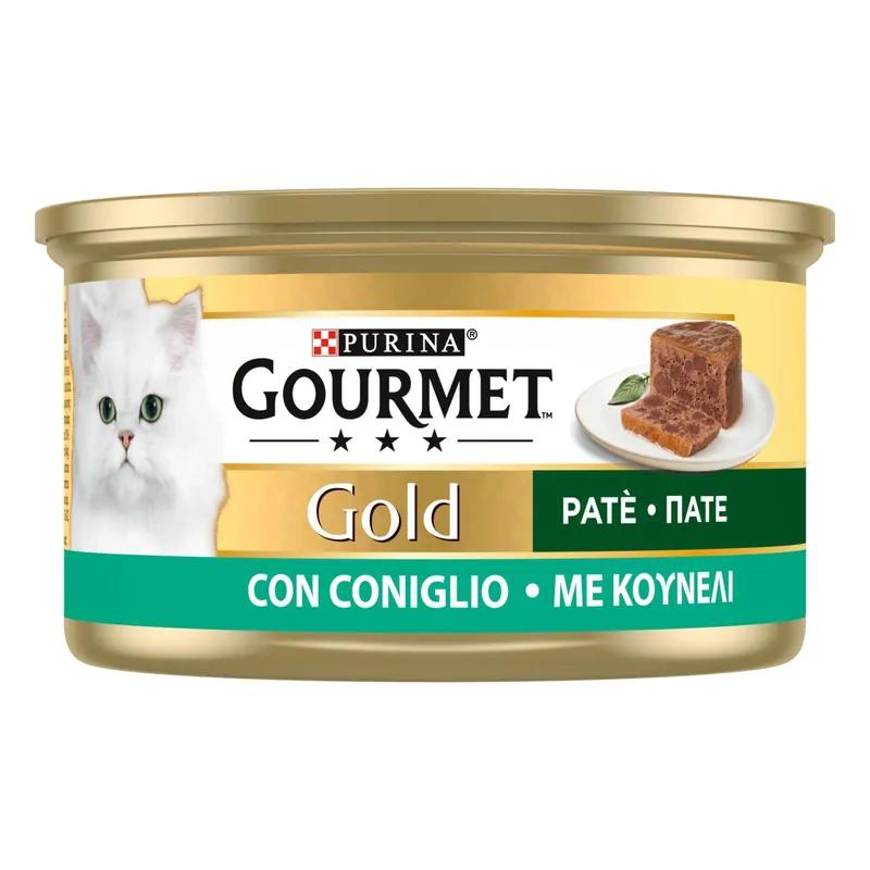 Beste Prijs Cibo umido per gatti Purina Gourmet Gold con coniglio paté 85 g