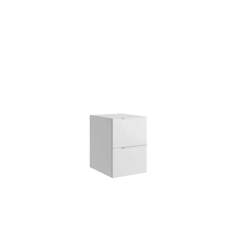 Lage Kosten Mobile bagno base sospesa 2 cassetti Caren h.50 l.35 p.51 cm acero