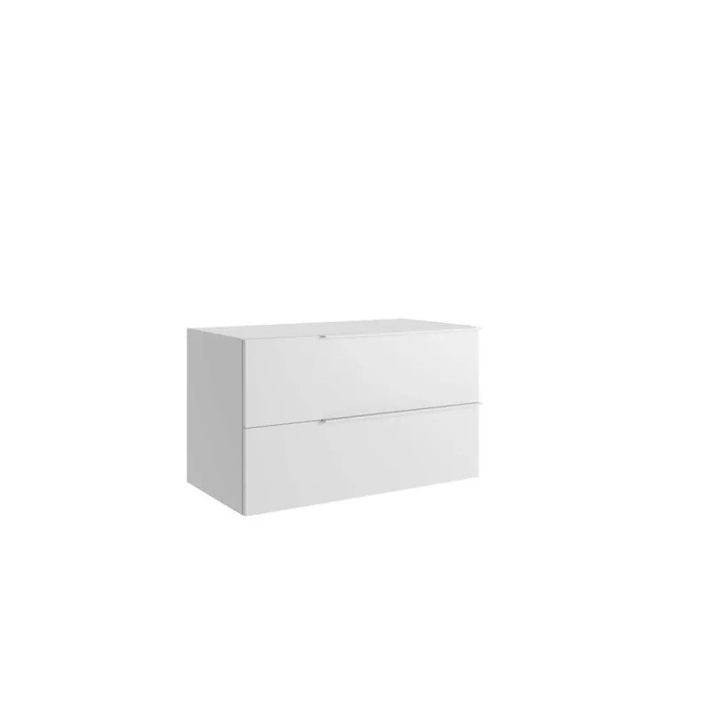 Koop Vandaag Mobile bagno base sospesa 2 cassetti Caren h.50 l.85 p.51 cm bianco