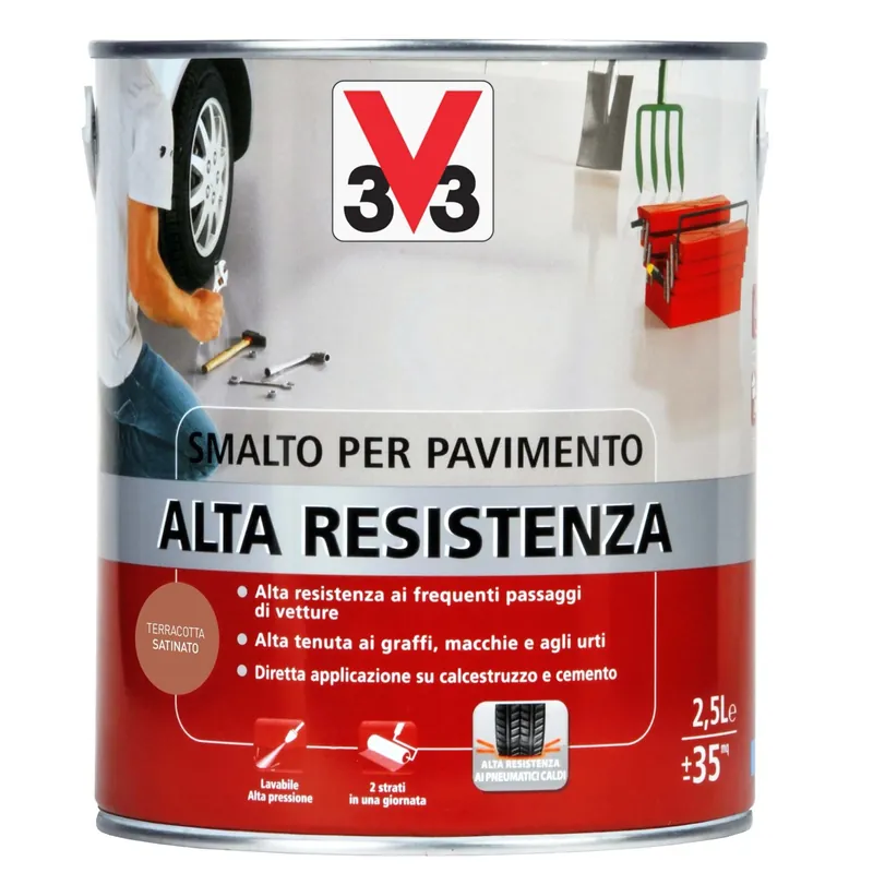 Smalto per Pavimenti Alta Resistenza Terracotta 2,5 l Merkproduct