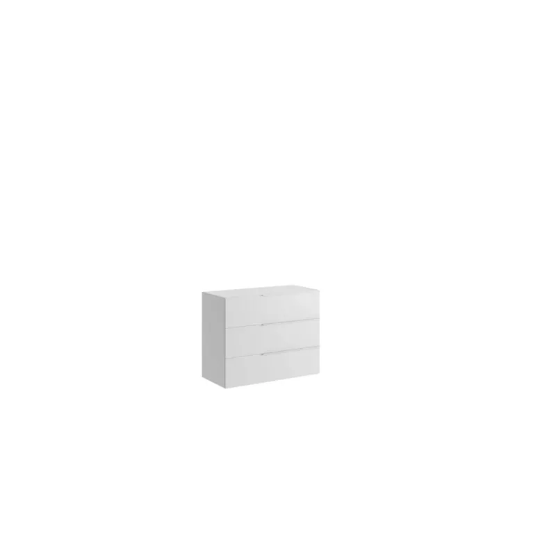 Express Levering Mobile bagno base 3 cassetti a terra Caren h.75 l.95 p.46 cm acero