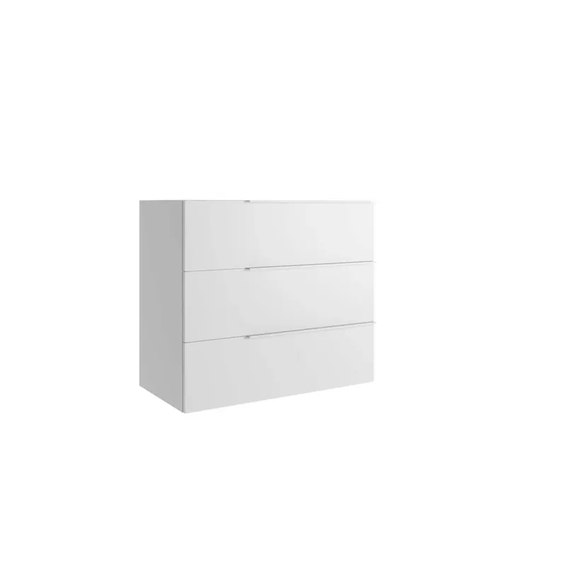 Direct Beschikbaar Mobile bagno base lavabo a terra 3 cassetti Caren h.75 l.85 p.46 cm acero