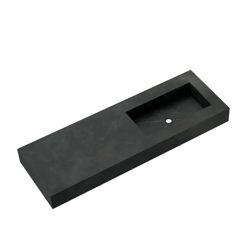 Top bagno gres Caren fascia "B" con vasca integrata sp 14 cm 85,5x51,2 cm Populair