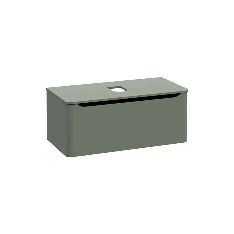 Mobile bagno base lavabo sospeso 1 cassetto Integra Round 100 cm matt green Gecertificeerd