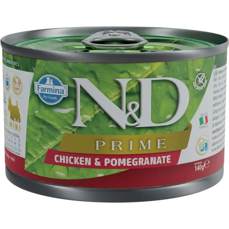 Beste Prijs Cibo umido per cani N&D Adult Mini pollo e melograno lattina 140 g