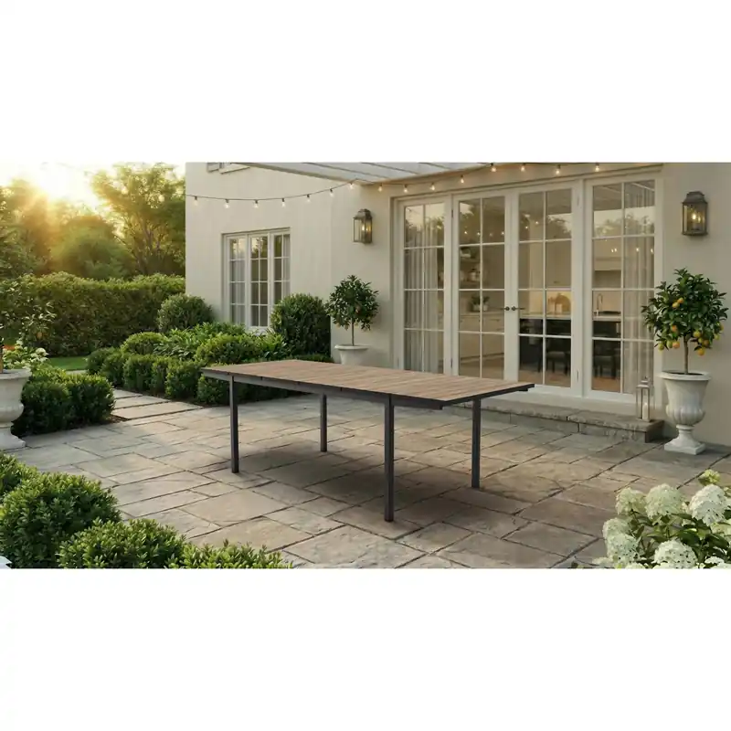 Nieuw Tavolo allungabile da giardino Porto Nova 160 162-233x94x75 cm nero