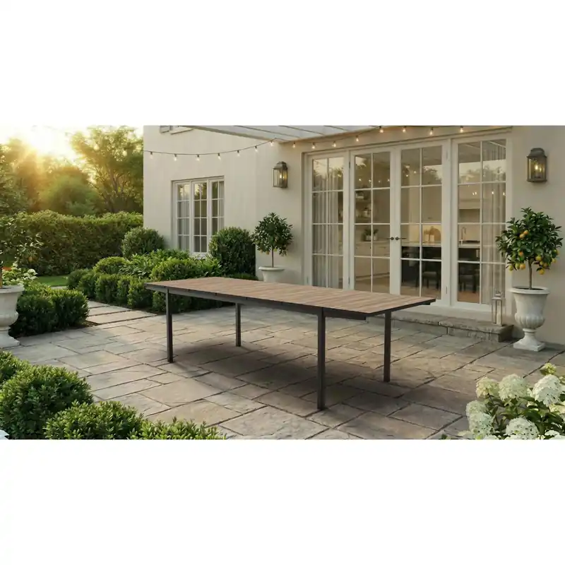 Tavolo allungabile da giardino Porto Nova 200 194-272x94x75 cm nero Seizoensaanbieding