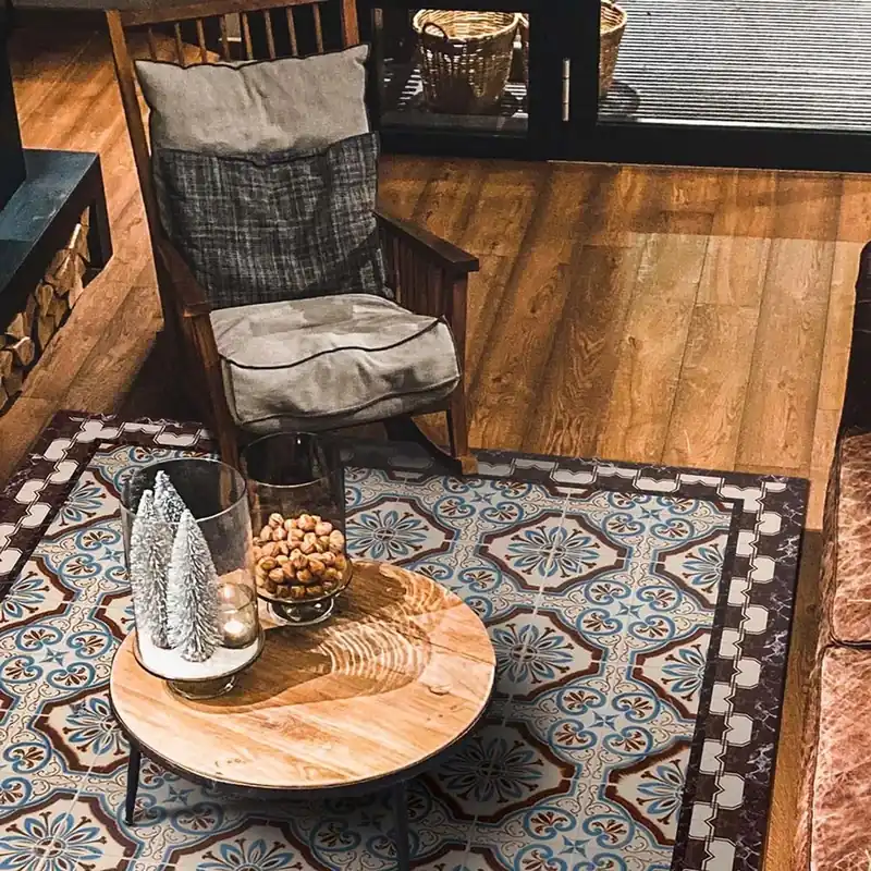 Tappeto in Vinile Retro Floor 150x150 cm Hete Deal