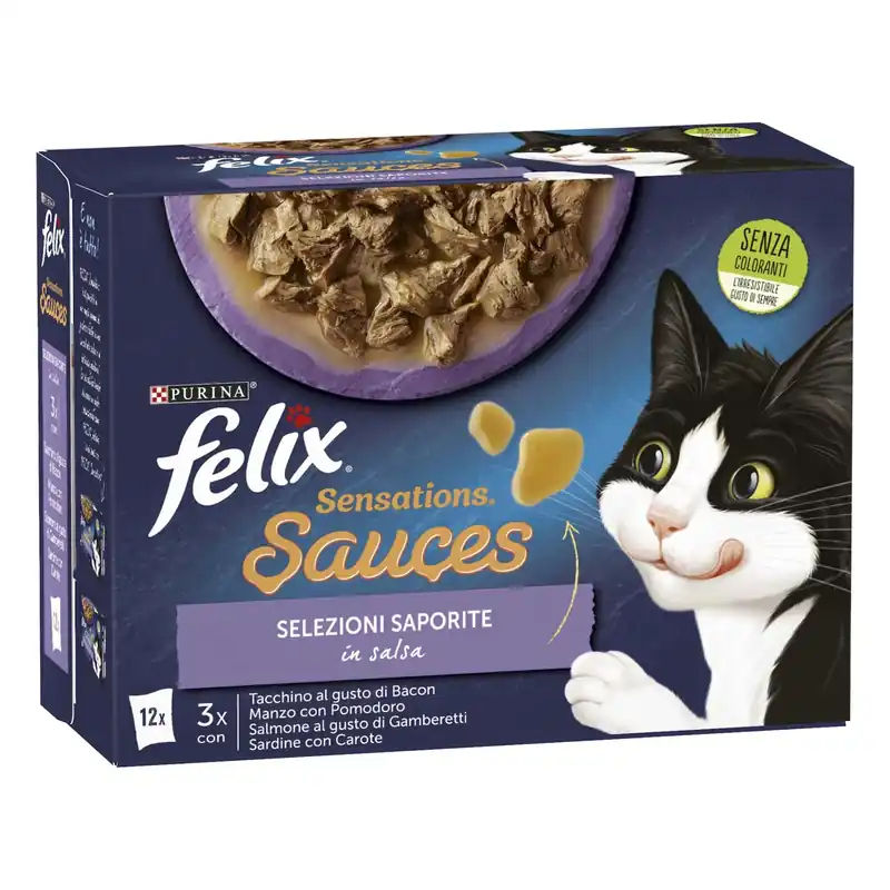 Cibo umido per gatti Felix Sensations Sauces Selezioni Saporite 12x85 g Bestseller