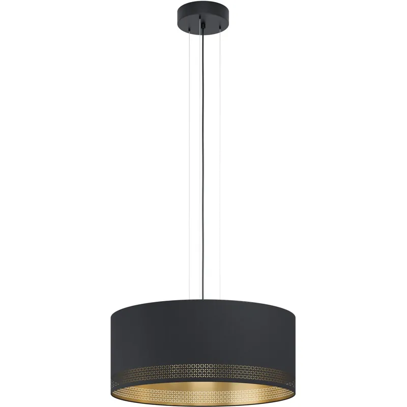 Shop Nu Lampada a sospensione Eglo 3 luci Esteperra Nero Oro