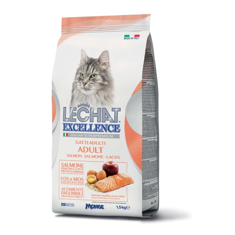 Cibo secco per gatti Monge Lechat Excellence al salmone 1,5 kg Shop Nu
