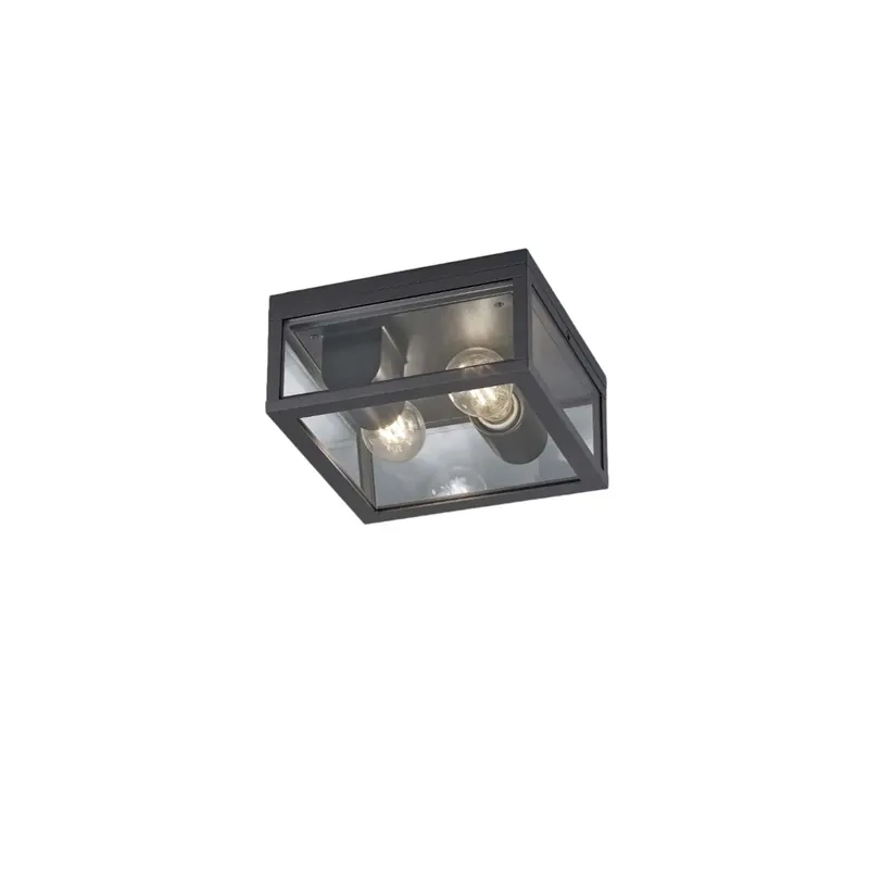 Express Levering Plafoniera da esterno per 2 lampadine in alluminio Garonne IP44 24x24 cm