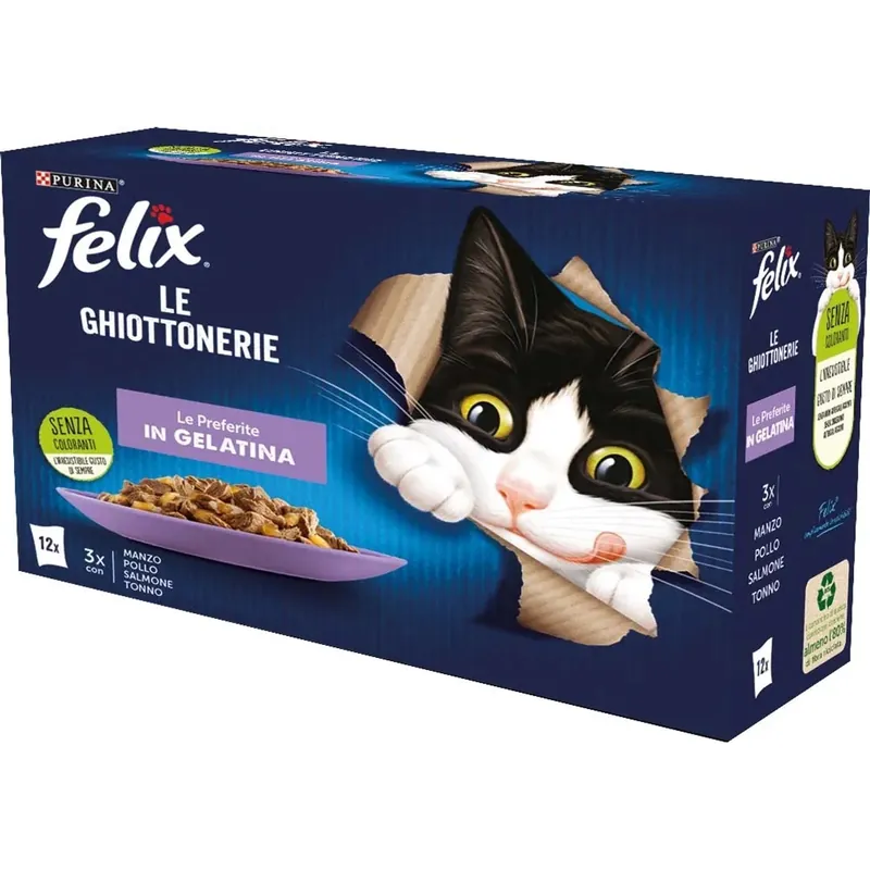 Cibo umido per gatti Felix Le Ghiottonerie le Preferite busta 12x85 g Merkproduct