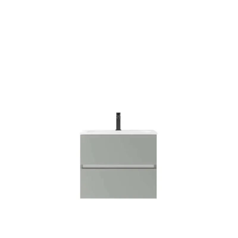 Mobile bagno con lavabo integrale sospeso Zeno 52x46x61 cm grigio laccato Express Levering