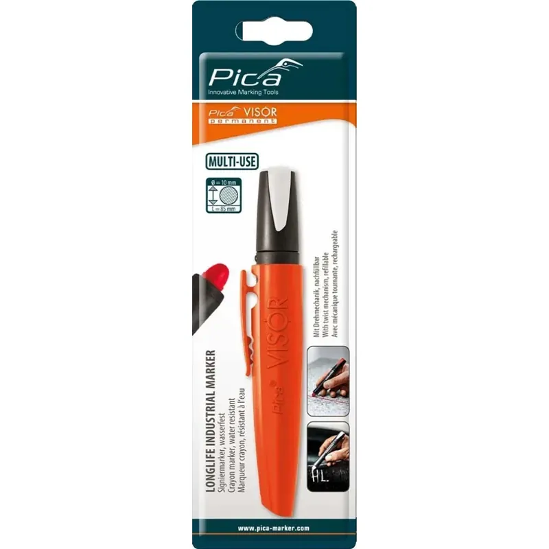 Pennarello indelebile Pica Visor bianco Ø 10 mm Snelle Levering