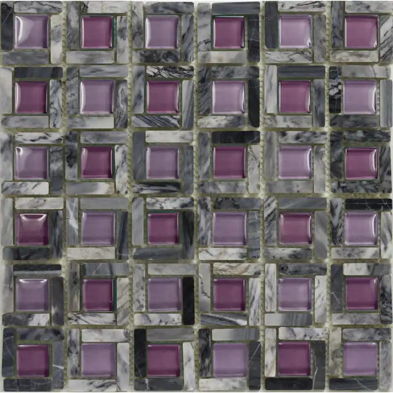 Mosaico decorativo Cesto deep violet 29,5 cm x 29,5 cm Alleen Vandaag