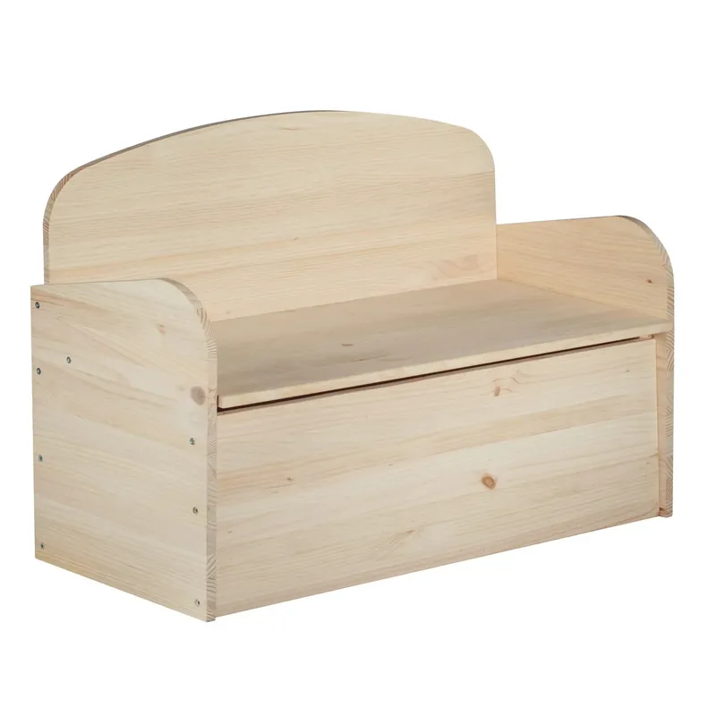 Exclusieve Aanbieding Cassapanca in legno di pino massiccio 90x62x38 cm beige