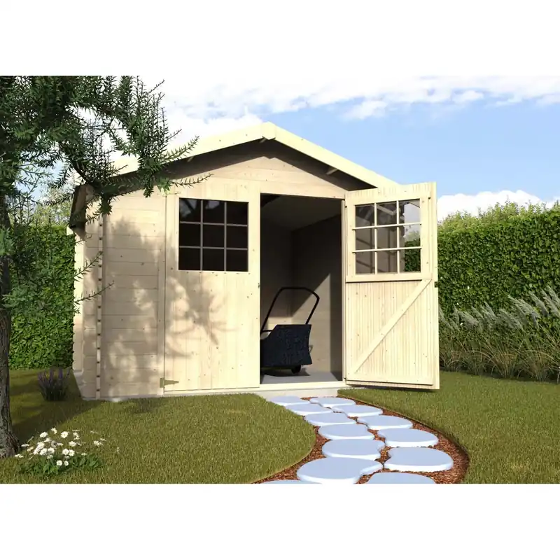 Shop Nu Casetta da giardino in legno Blockhaus Larissa sp. 28 mm H232xL317xP313 cm