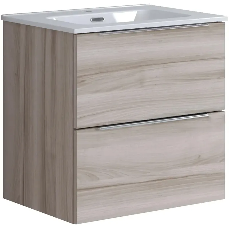 Voordeelprijs Mobile bagno base portalavabo sospeso Bali 2 cassetti 60x60 cm noce lingera