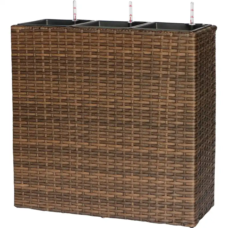 Vaso da esterno con indicatore acqua 76x27x79 cm marrone Koop Online