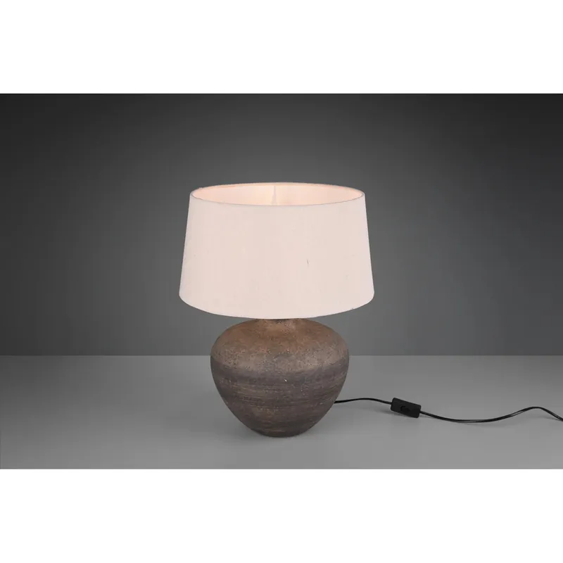 Koop Online Lampada da tavolo Lou in ceramica marrone H 46cm max. 60W
