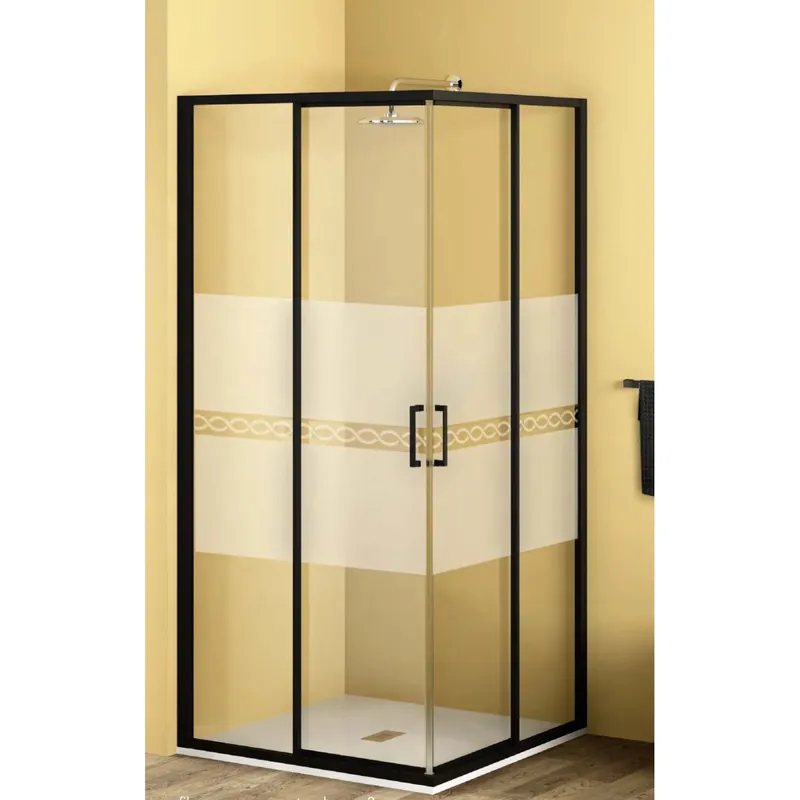 Direct Beschikbaar Lato per angolo doccia Bild L77/80xH190 cm nero opaco decoro 2