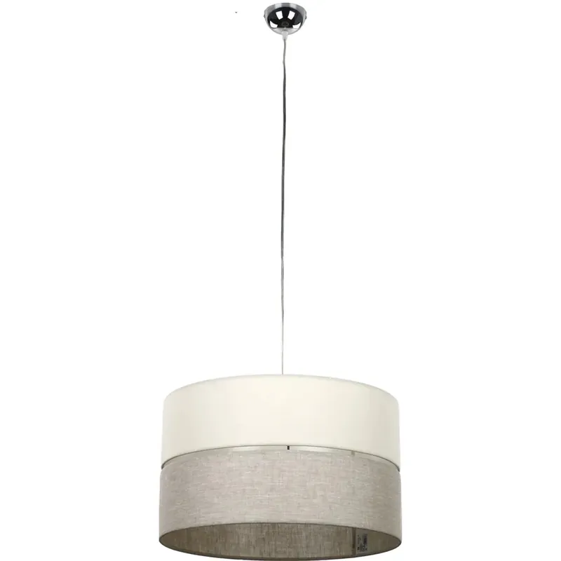 Seizoensaanbieding Lampadario a sospensione E27 bianca e grigio chiaro 12x40x30 cm