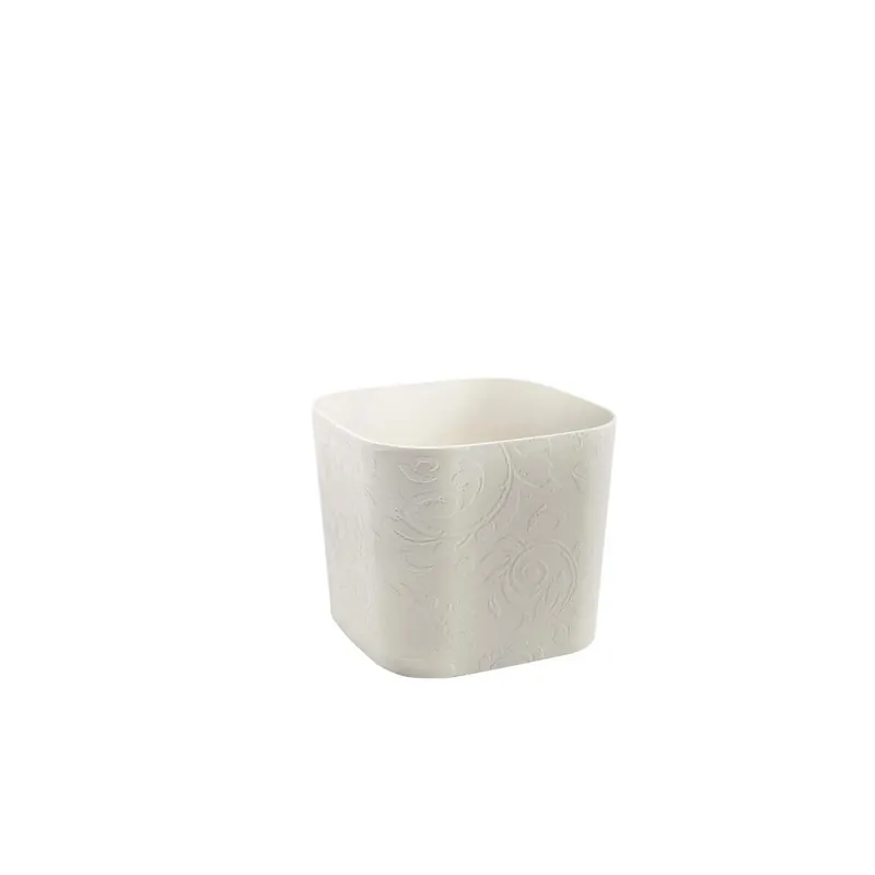Bestseller Vaso Tattoo in plastica riciclata bianco pietra 29x29 cm