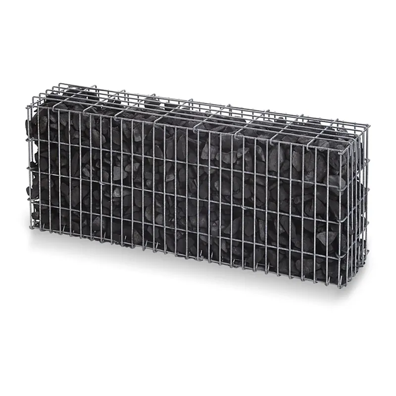 Gabbione in metallo con granulati nero ebano 10 kg 100x25x50 cm Merkproduct