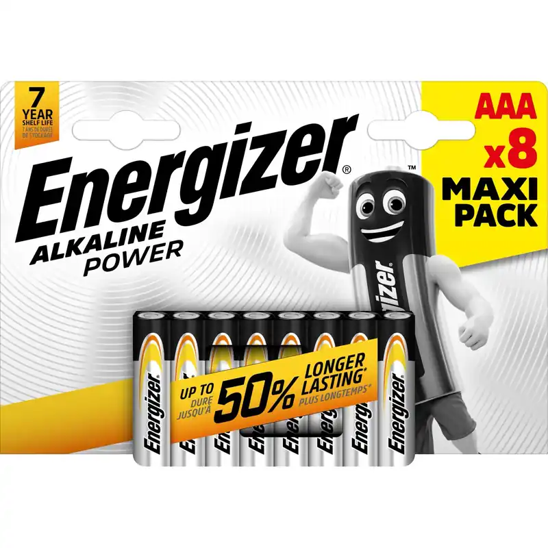 Must-Have Pila alcalina Energizer ALK POWER AAA 8 pz