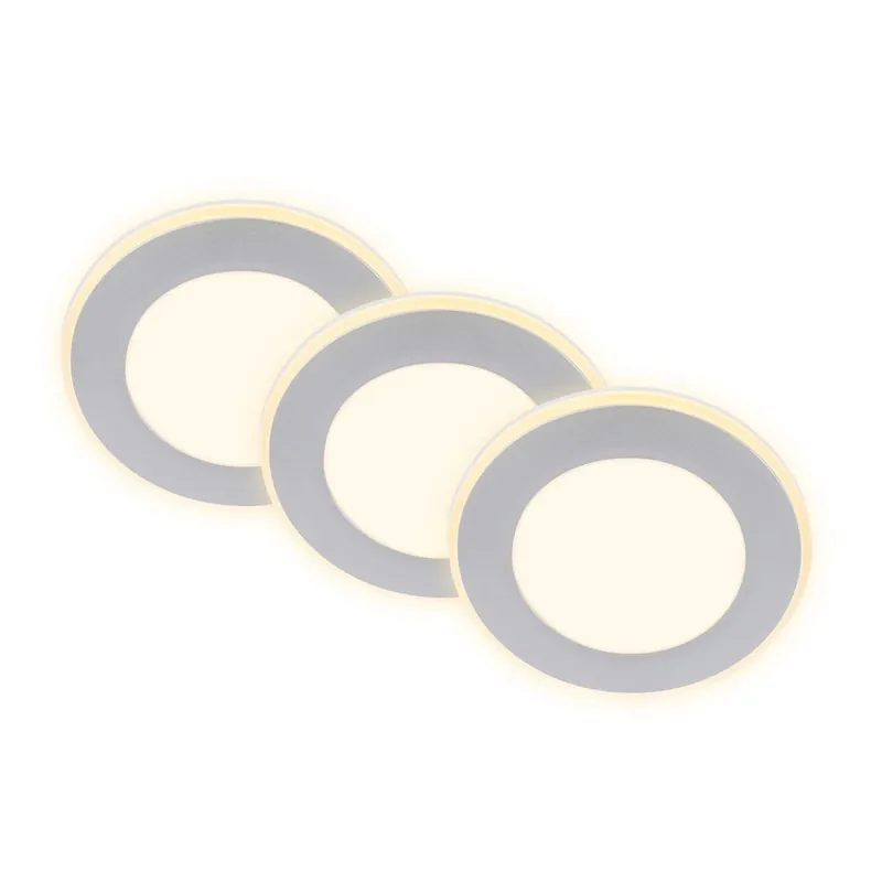 Tijdelijk Beschikbaar Faretto LED da incasso 3 luci Slim luce notturna Ø9,3x2,4cm Cromo