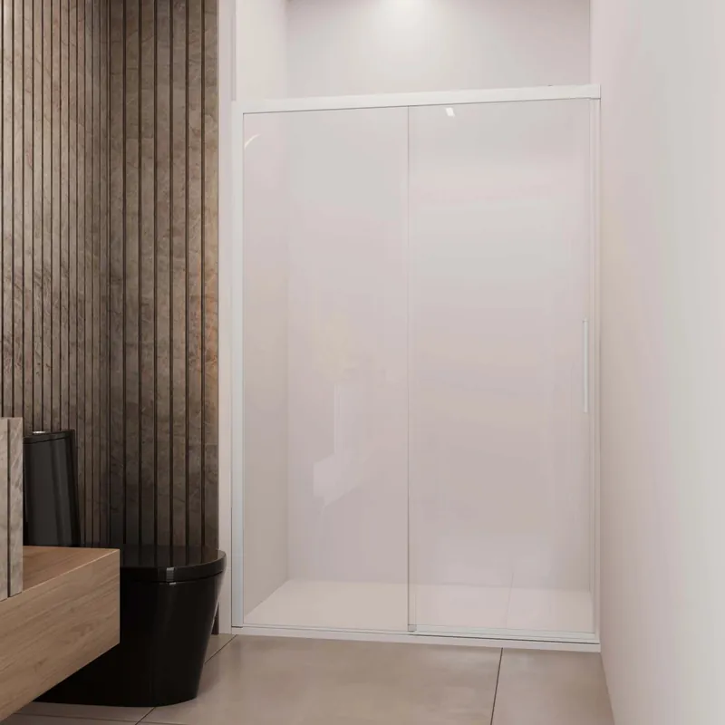 Beperkte Voorraad Porta scorrevole doccia Lux sx nicchia est. 117-120 cm bianco trasparente