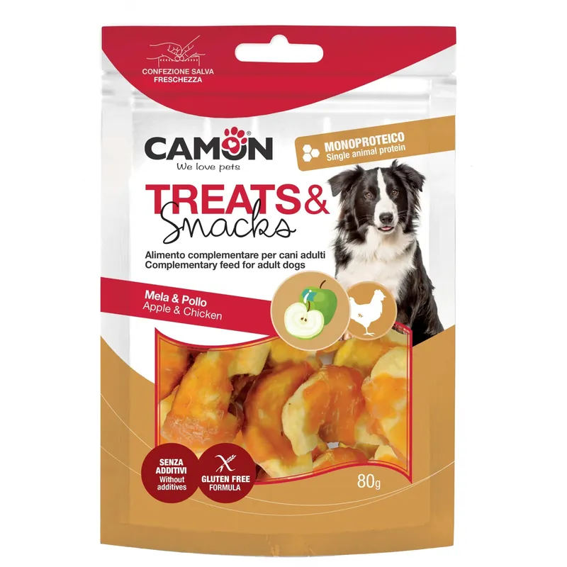 Snelle Levering Snack per cani Camon Pollo e Mela 80 g