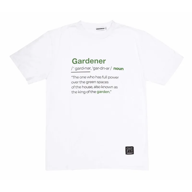 Meest Verkocht T-shirt unisex Verdemax Gardener bianco S