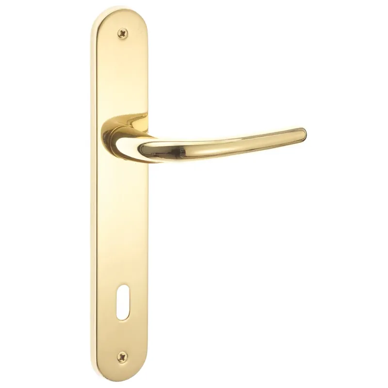 Dagaanbieding Maniglia modello tre con placca patent ottone lucido 70 mm