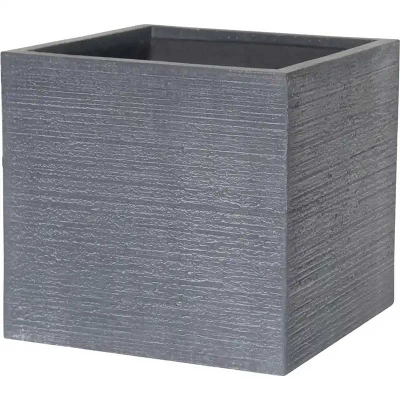 Vaso Ficonstone quadrato grigio scuro 27x27x25 cm Must-Have