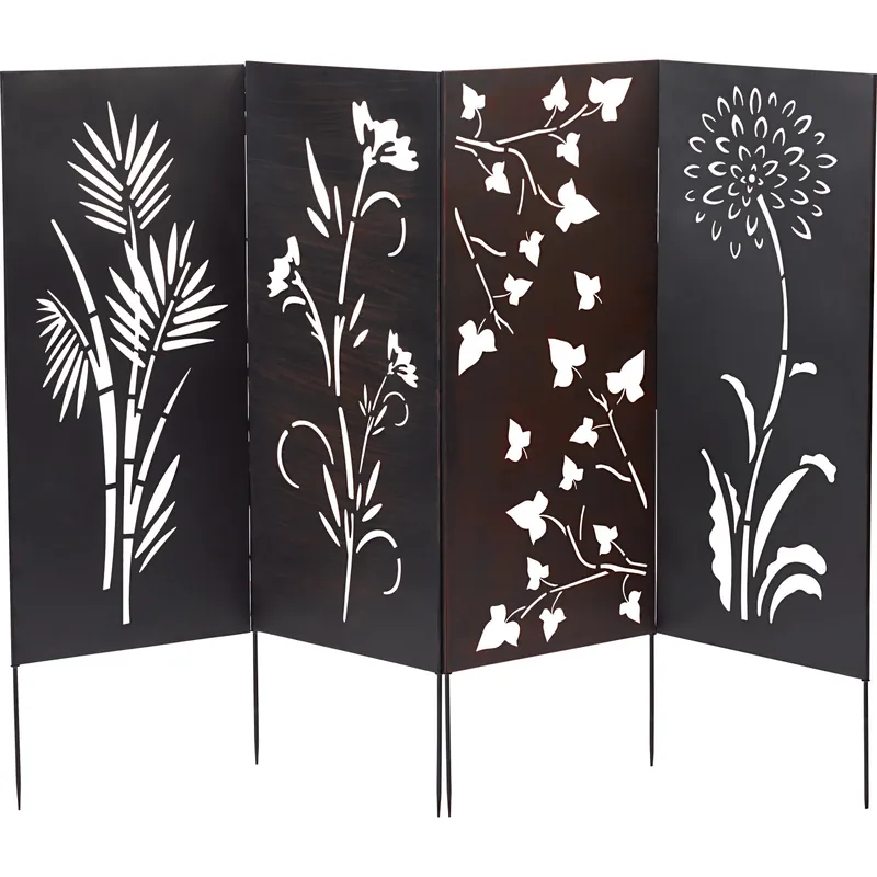 Direct Beschikbaar Recinzione frangivista con traliccio per rampicanti nero 123x44x4,4 cm