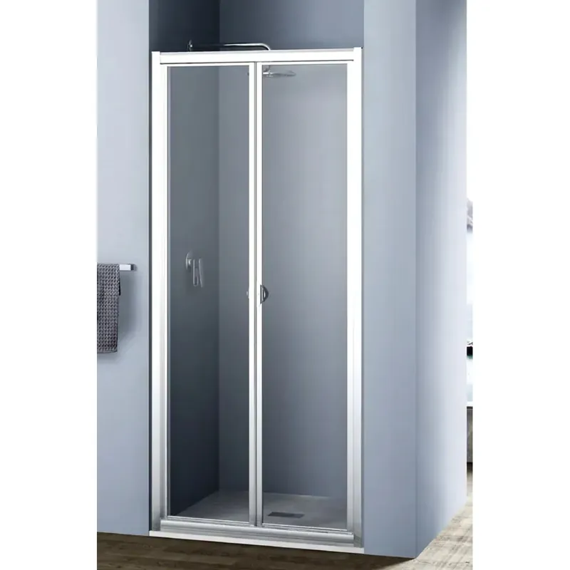 Porta doccia a soffietto Platz 90 cm H 190 cm argento e trasparente Goedkoop