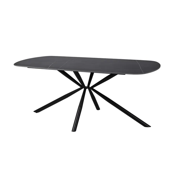 Tavolo da pranzo fisso Style nero 180x90x76 cm Laatste Versie