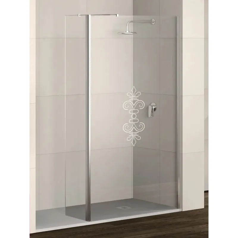 Doccia Walk in dx Kalt 140 cm con aletta girevole argento/fumè decoro 4 Beperkt Aanbod
