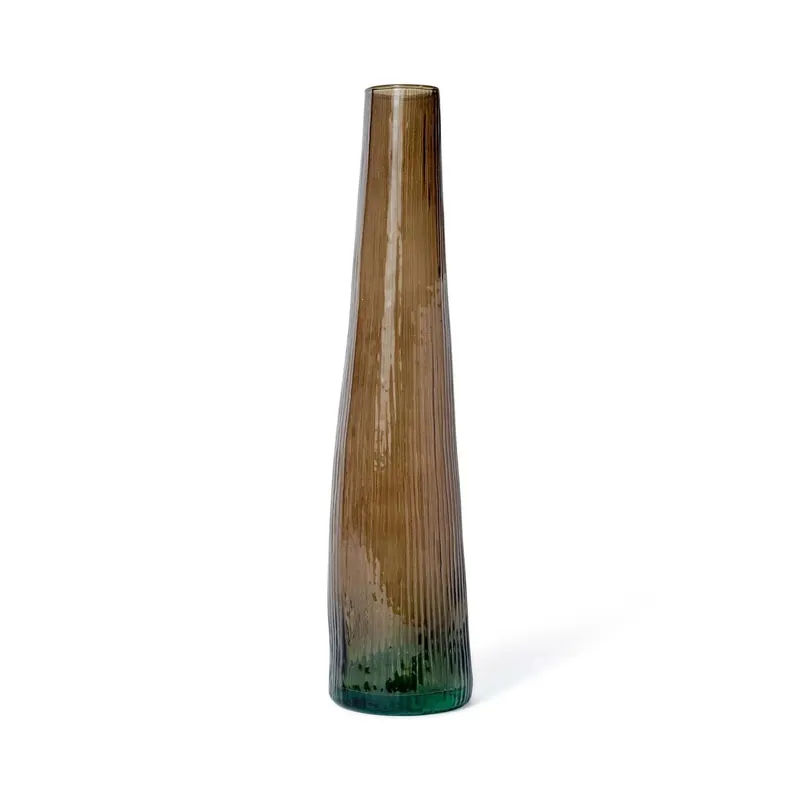 Vaso vitro monofiore scatola avana in vetro Ø9xH40 cm verdone Seizoensaanbieding